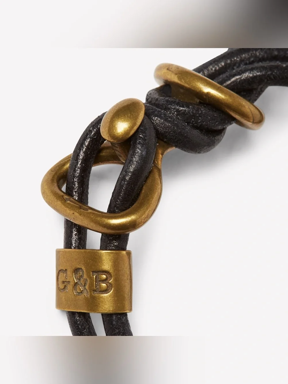 New Anthropologie x Giles Brothers Round Leather Wrap Bracelet Black